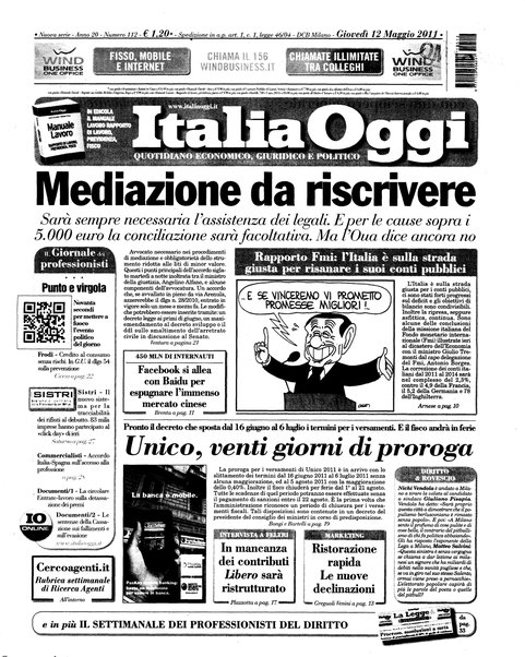 Italia oggi : quotidiano di economia finanza e politica